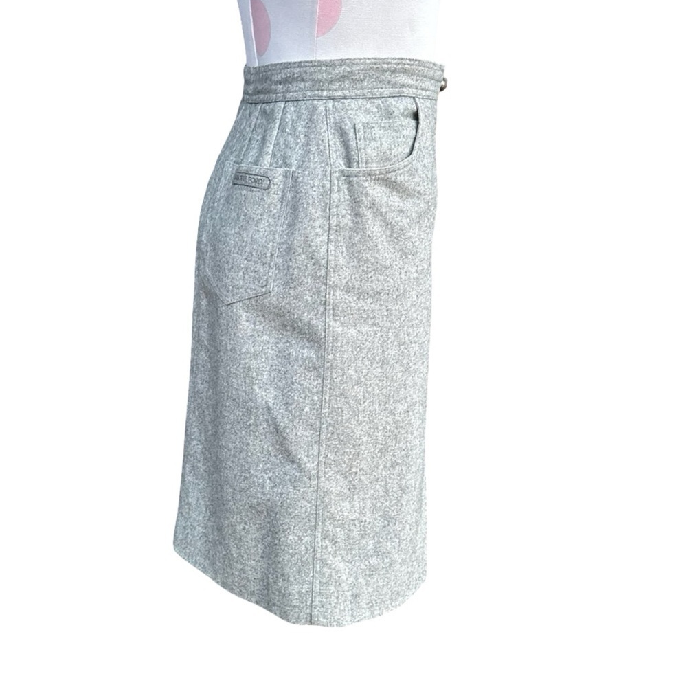 Vintage Charlotte Ford Wool mini pencil skirt -XS- gray